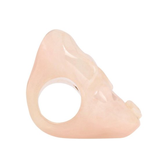 Chanel Rose Quartz Lucite Camellia Flower Ring size 5 - Picture 4 of 4